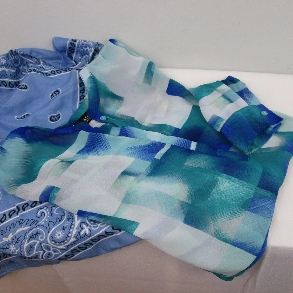 A.N.A Hi-Low Tunic Long Sleeve Roll-Tab Blouse - Picture 8 of 11